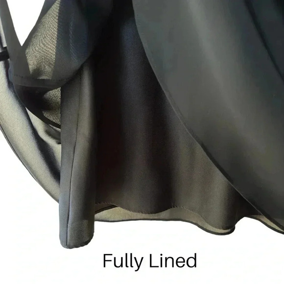 ANN TAYLOR | NWOT | BLACK SLEEVELESS TIERED RUFFLE DRESS | SIZE: 8 - Picture 4 of 9